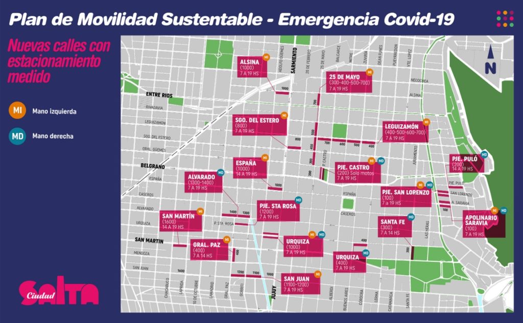 Mirá el nuevo mapa del estacionamiento medido en la ciudad