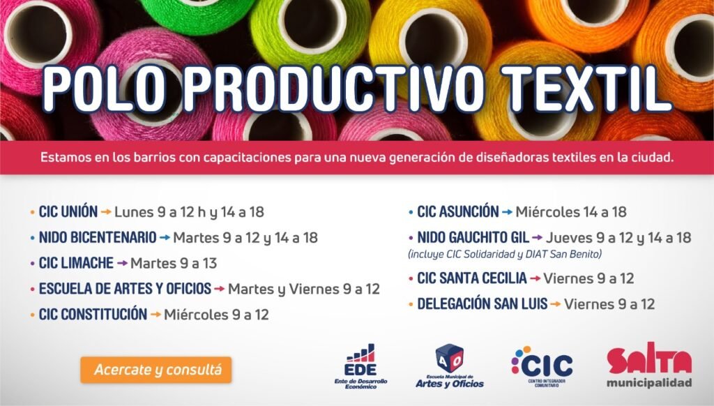 San Luis: esta semana empieza el curso de Diseño y Producción Textil