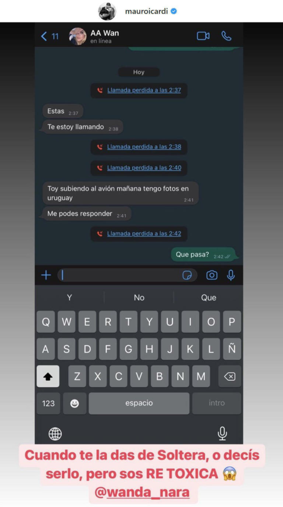Mauro Icardi explotó y filtró chats íntimos con Wanda Nara