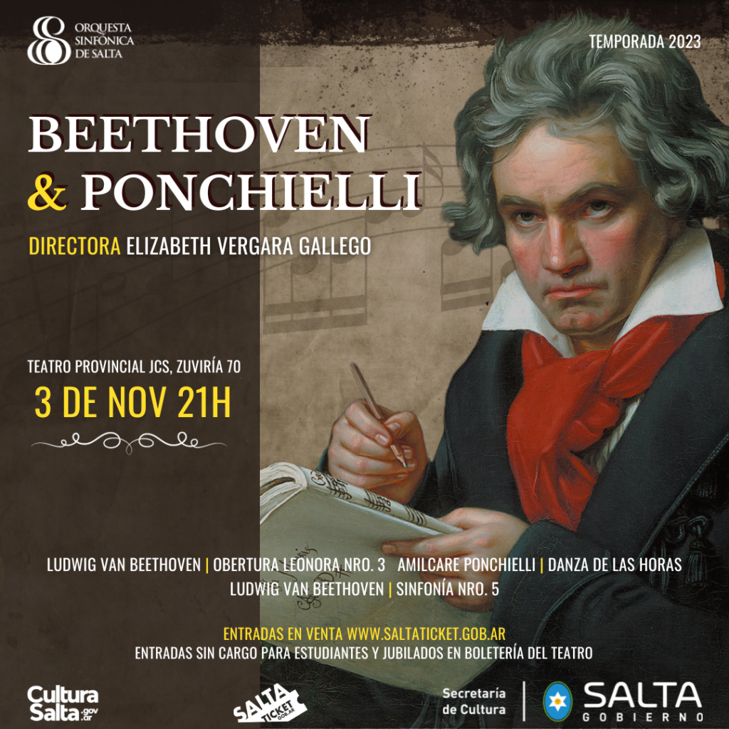 Obras de Beethoven y Ponchielli en el próximo concierto de la Orquesta Sinfónica