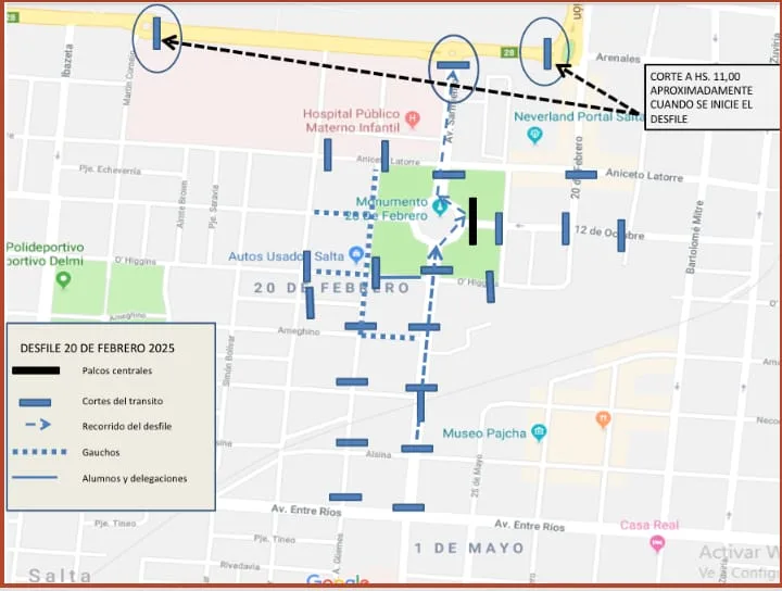 Operativo de tránsito por el acto en conmemoración de la Batalla de Salta