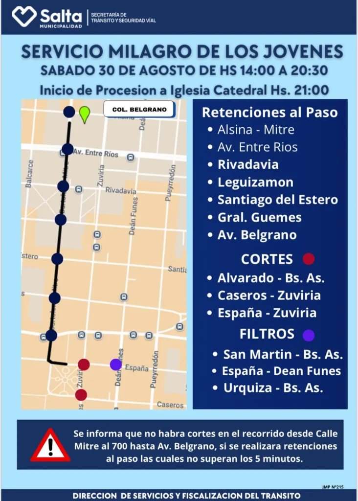 Dispositivos especiales de tránsito por celebraciones religiosas