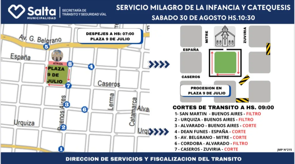 Dispositivos especiales de tránsito por celebraciones religiosas